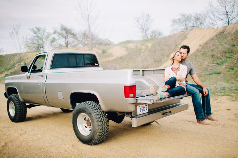 engagement session in pickup Midwest