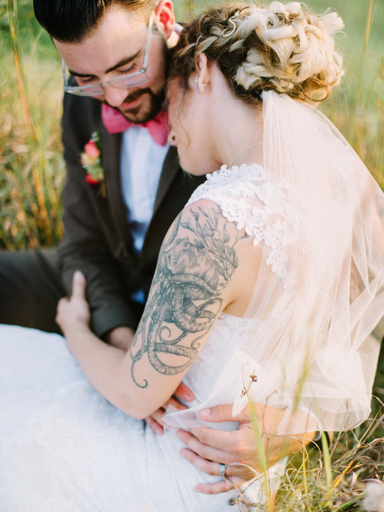 bride with awesome tattoo
