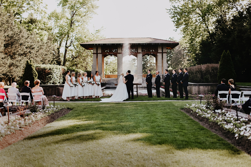 wedding ceremony at the armour house