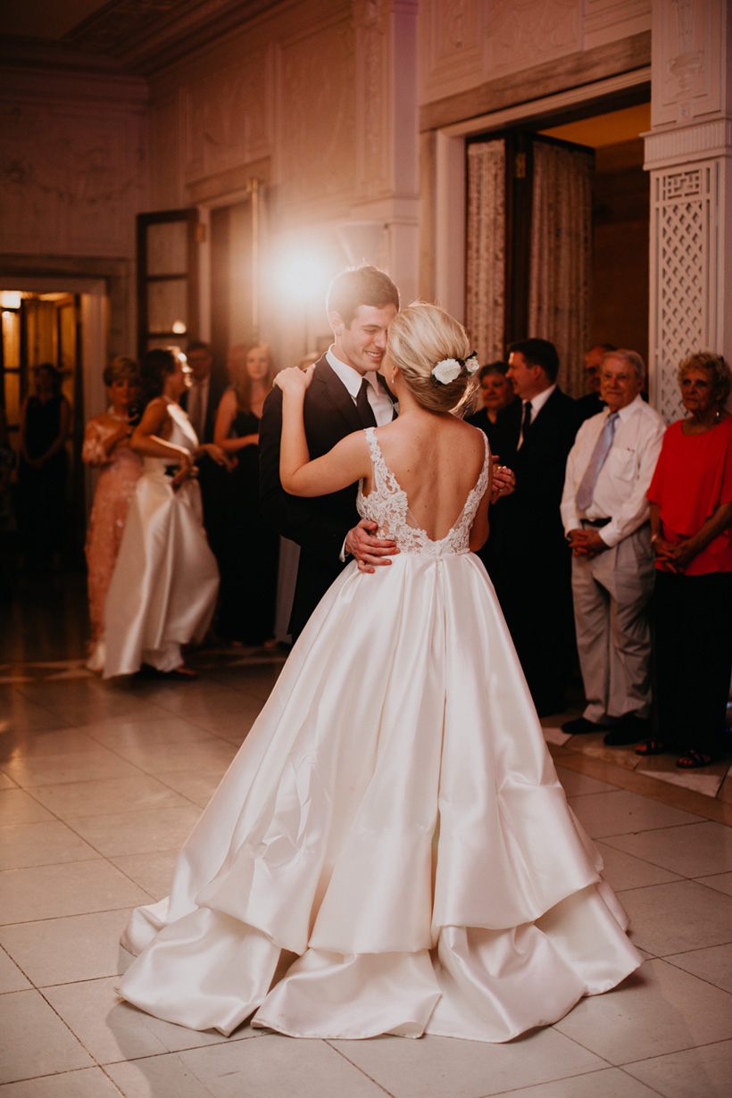 couple's first dance at the armour house
