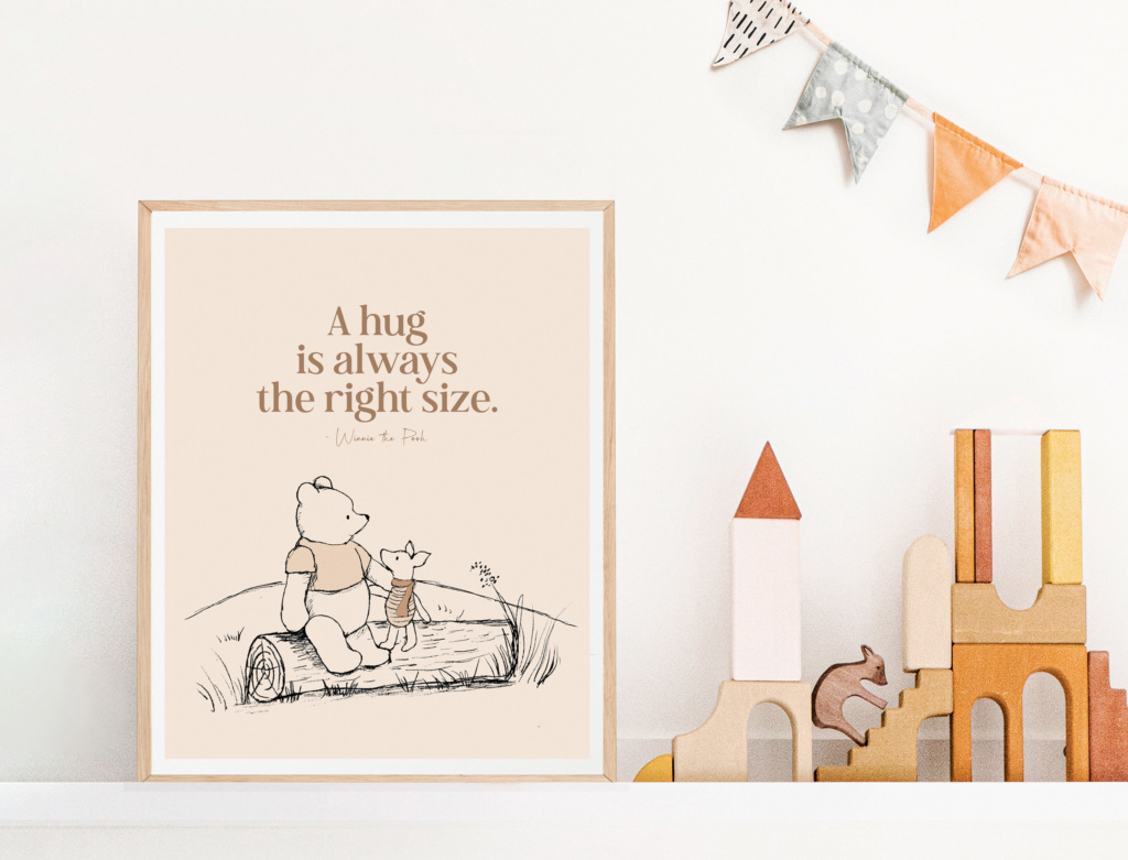 A hug is always the right size print