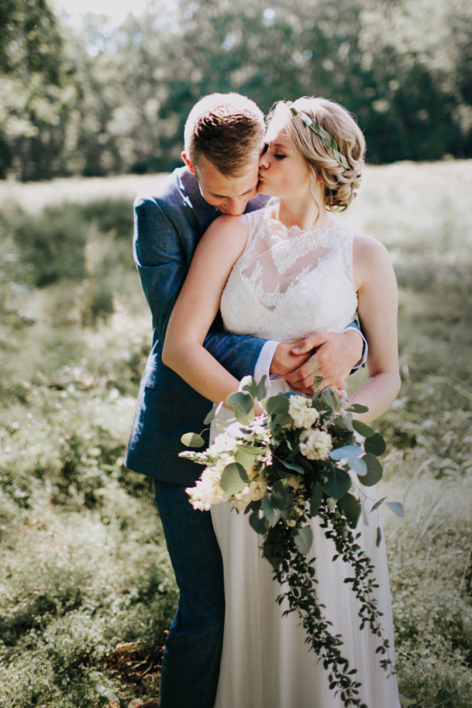 Wedding Ceremony under a tree in Tremont Illinois