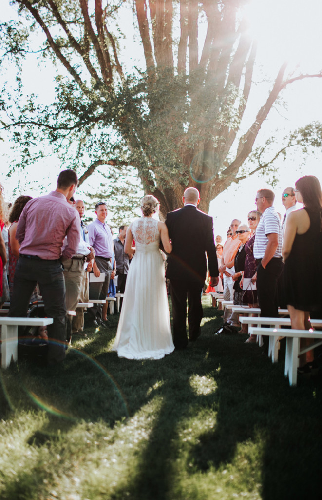 Wedding Ceremony under a tree in Tremont Illinois