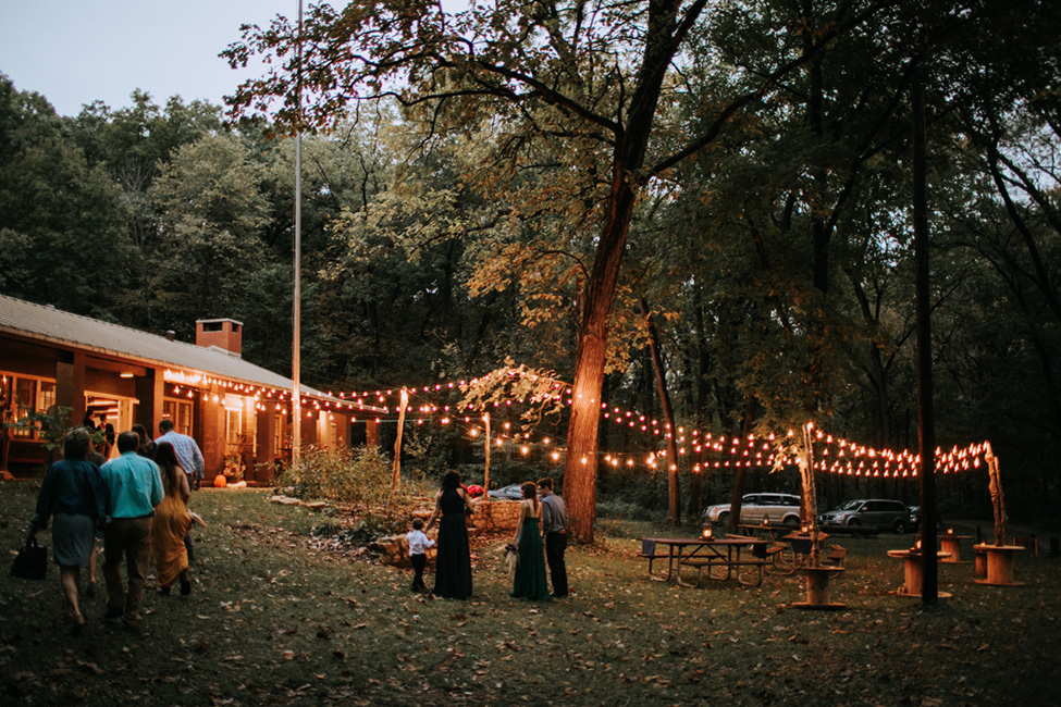 wedding reception at Camp Wokanda in the autumn