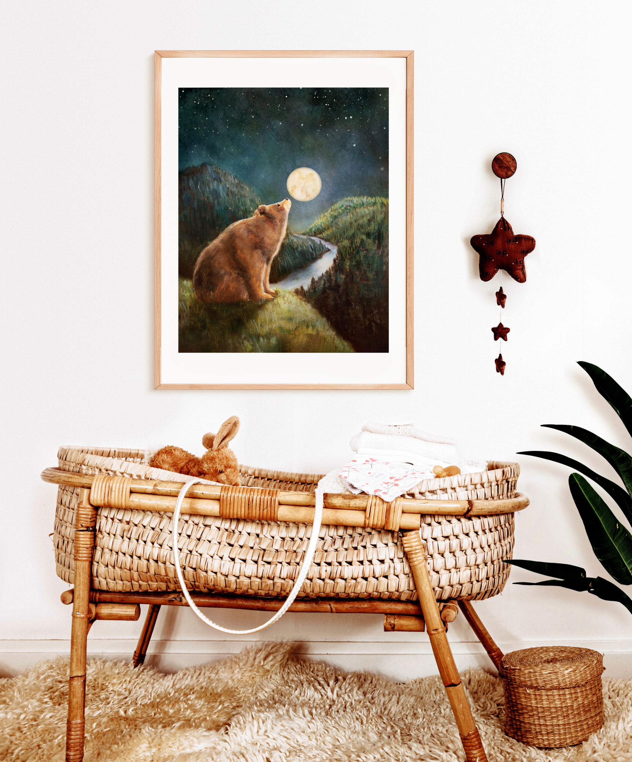 brown bear nursery print
