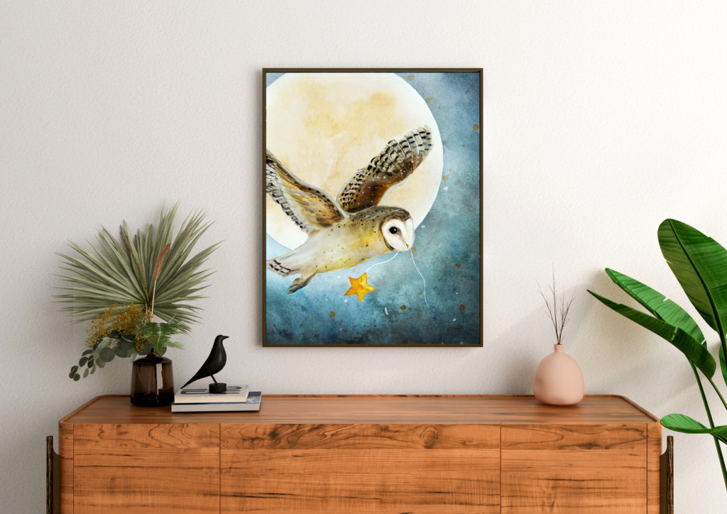 barn owl nursery print