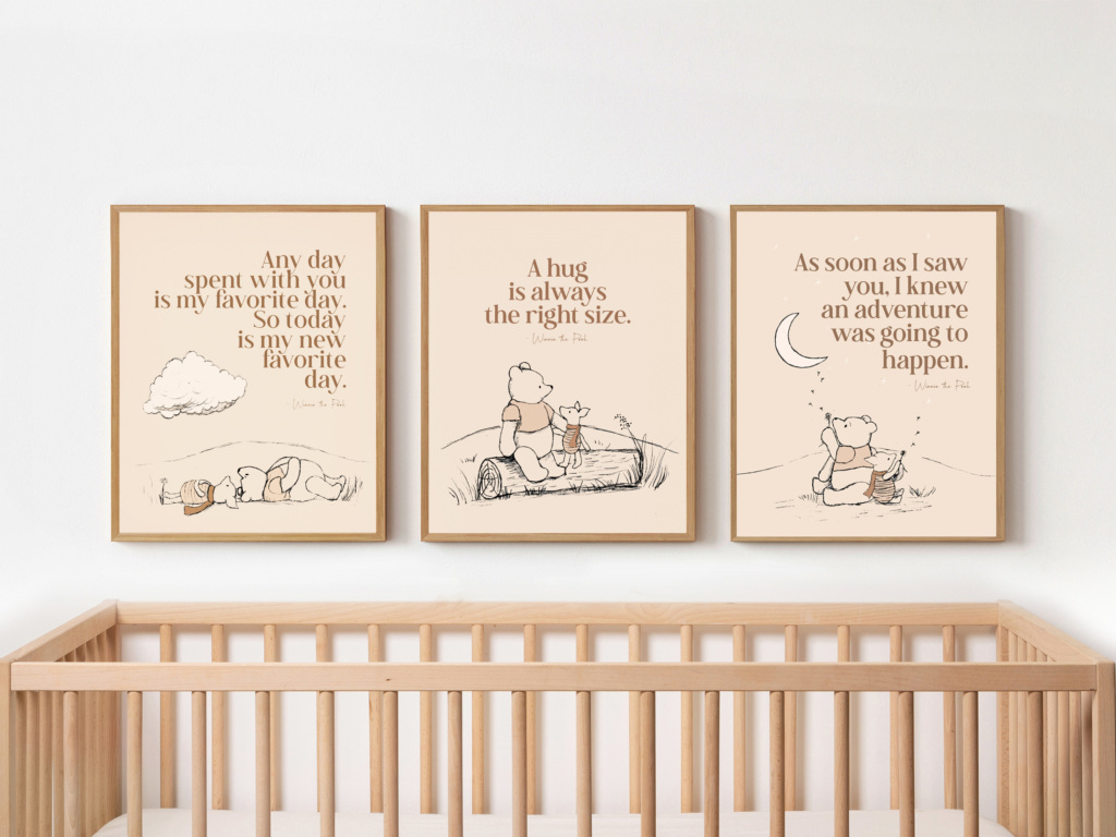 Three winnie the pooh quotes for nursery